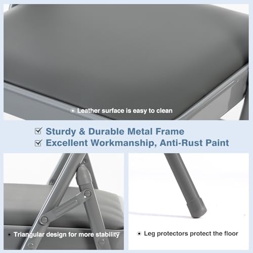 DUMOS Padded Folding Chairs 2 Pack, Dining Chairs, Outdoor Home Office