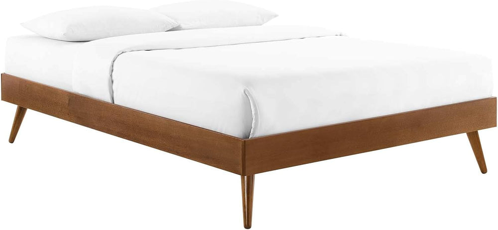 Modway Margo Queen Wood Platform Bed Frame in Walnut