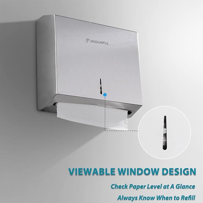 Paper Towel Dispenser Wall Mount: Large Capacity Commercial Paper Towel Holder - Image 7