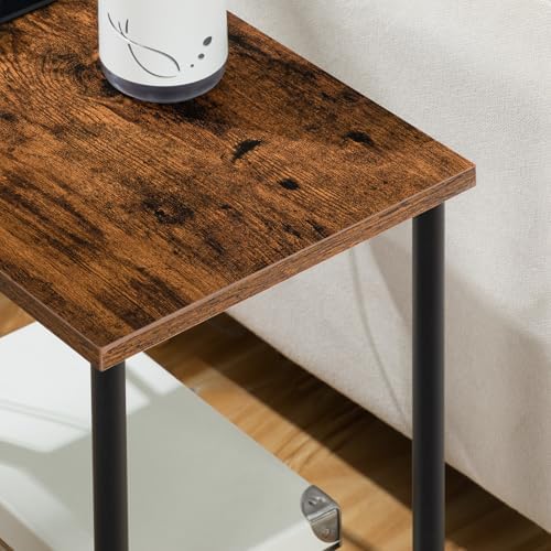 HOOBRO Side Table with Charging Station, Set of 2 End Tables with USB Port an...