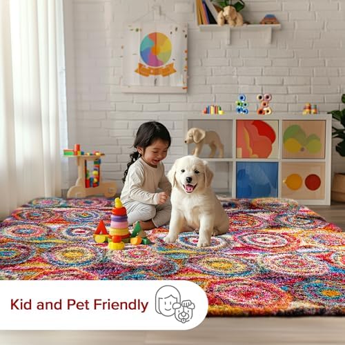 nuLOOM Kindra Multicolor Abstract Power Loomed Area Rug, 7' x 9'