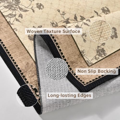 DweIke Easy Jute Outdoor Patio Rug, 4x6 Washable Rugs for Entryway Indoor Liv...
