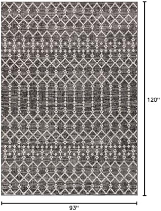 JONATHAN Y Moroccan Geometric Indoor Outdoor Area Rug 8X10 Black/Gray, Ourika...