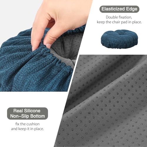 baibu Set of 2 Stool Covers Round, Super Soft Round Bar Stool Cushion Covers Seat Cushion - 2 Cushions Only (Blue,13" (33cm))