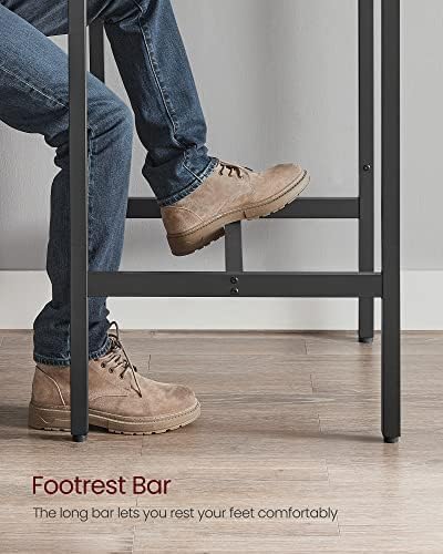 VASAGLE Bar Table, Kitchen Dining, High Top Pub, Square, Steel Frame