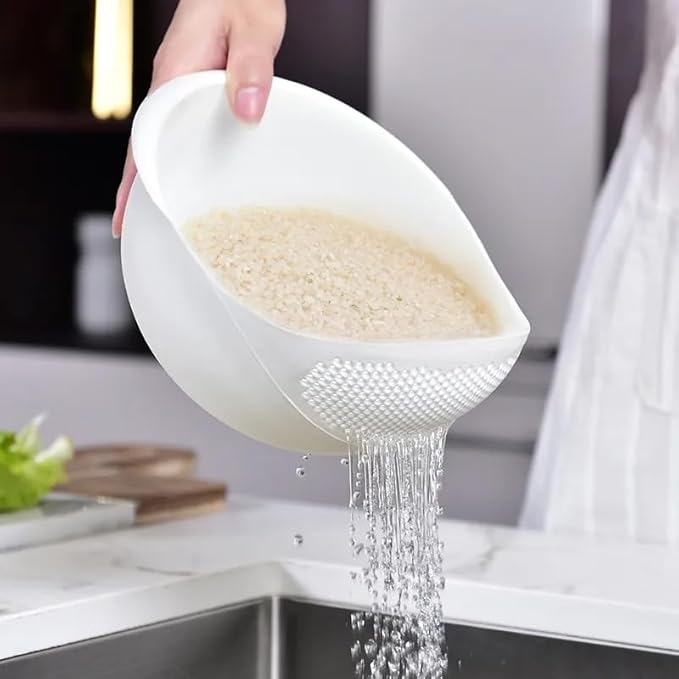 Rice Sieve Plastic Colander Kitchen Drain Basket - Image 3