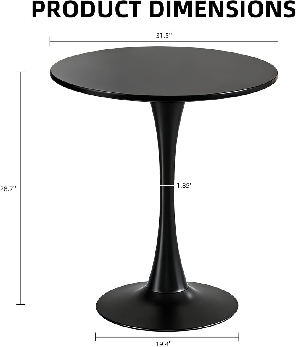 Round Dining Table, 31.5" Circle Tulip Table with Thickened Tabletop &am...