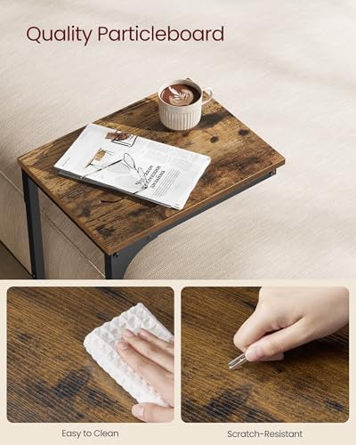 VASAGLE C-Shaped End Table, Small Sofa Side Table with Metal Frame
