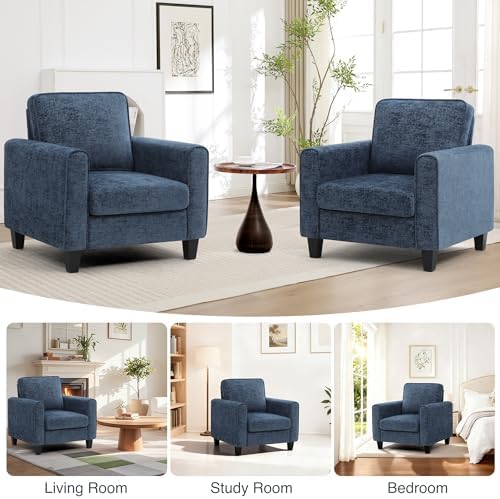 Accent Chairs for Living Room, Upholstered Living Room Chairs, Mid Century Mo...