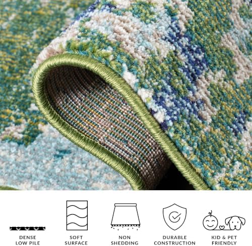 SAFAVIEH Madison Area Rug 8'x10', Modern Green & Turquoise MAD425Y