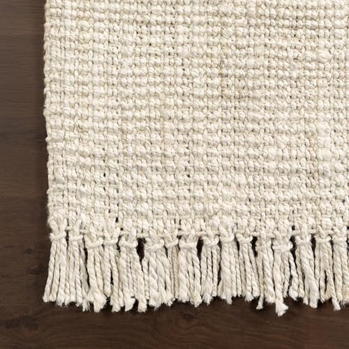 nuLOOM Daniela Off White Solid Flatweave Area Rug, 6' x 9'