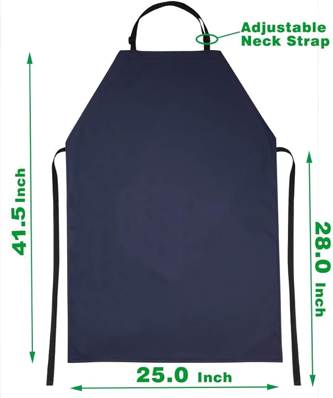 VWELL Waterproof Rubber Vinyl Apron 41.5" Heavy Duty Work Apron Durable - Image 2