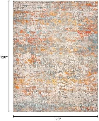 SAFAVIEH Madison Area Rug 8'x10', Modern Grey & Orange MAD460F