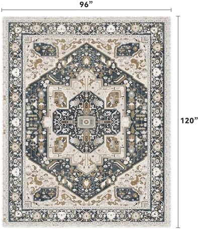 EnHomee 8x10 Area Rugs Washable for Bedroom, Boho Vintage Rugs, Foldable Area...