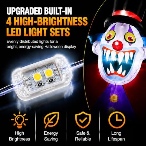 11FT Giant Halloween Inflatables Clown Ghost Outdoor Decorations, Giant Blow ...