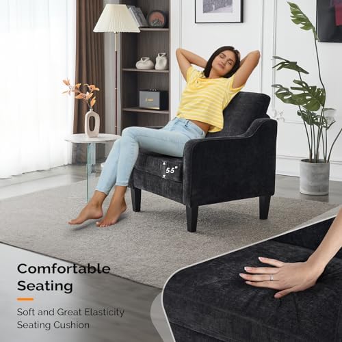 VINGLI Accent Chairs Set of 2, Chenille Upholstered Armchair Living Room