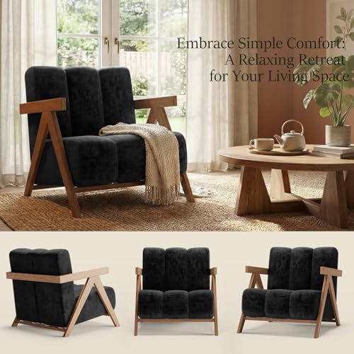 Modern Accent Chair for Living Room Bedroom,Comfy Chenille Reading Chair with...