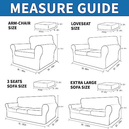 XINEAGE 2-Piece Stretch Armchair Sofa Cover, Washable Couch Covers for Dog