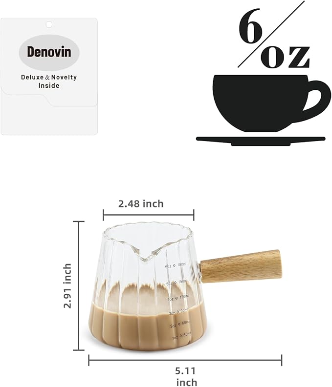 Glass Measuring Cup, 6oz Creamer Pitcher - Image 2