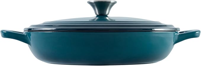 Flavehc Braiser Enameled Cast Iron Braiser 2.25 qt Braiser Pan - Image 9