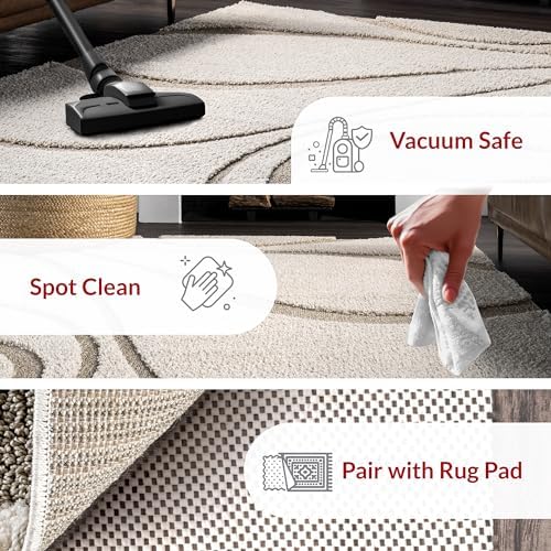 nuLOOM Carolyn Cream Abstract Power Loomed Area Rug, 5' x 8'