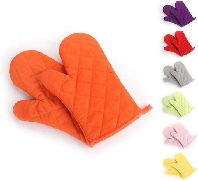 Oven Mitts, Premium Heat Resistant Kitchen Gloves Cotton & Polyester Quilted - Image 6