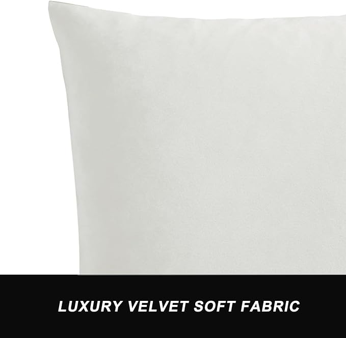 GIGIZAZA White Velvet Decorative Throw Pillow Covers - Image 5