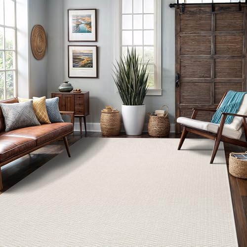 Luul Home Easy Jute Rugs 6x9 White Color Living Room Indoor Outdoor Area Rug ...