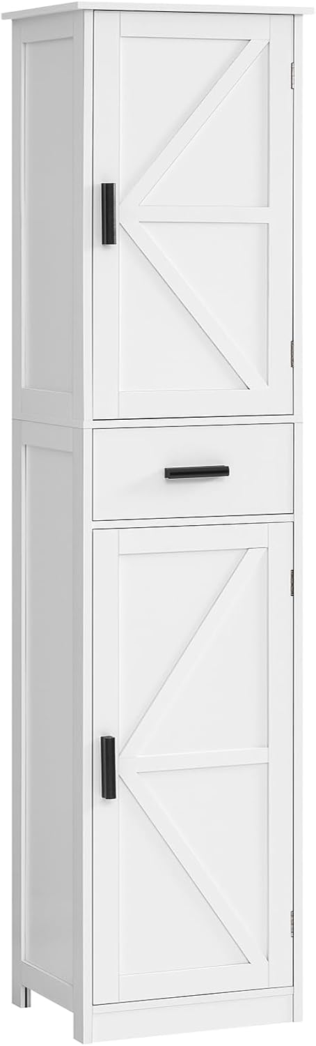 WEENFON Tall Bathroom Cabinet, Storage Cabinet with 6 Shelves & Drawer, B...