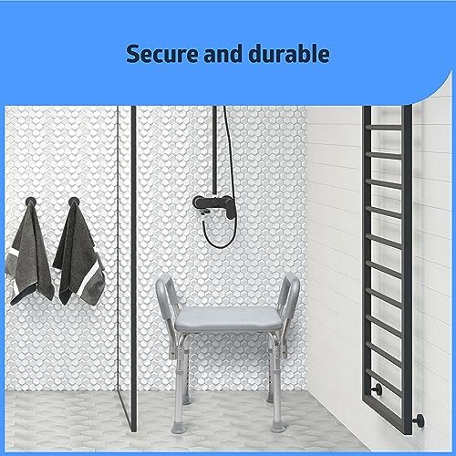 Medline Backless Shower Chair with Arms - 350 lb. capacity, Bench, Stool, Sea...