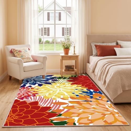 ZonLi 5x8 Area Rug for Living Room, Washable Rugs for Bedroom