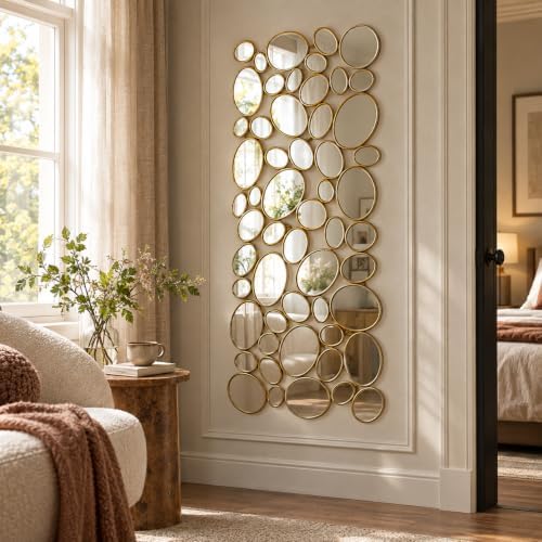 Gold Wall Mirrors Decorative - 51"x23" Large Modern Wall Mirror for...