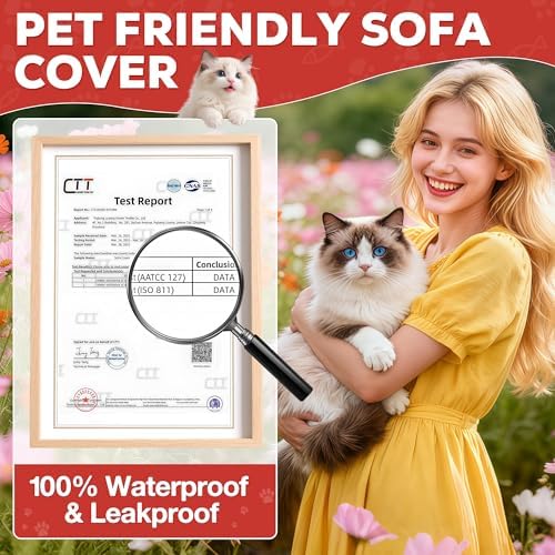 Loiion Cat Scratch Proof Furniture Protector Waterproof Sofa Cover 150"x...