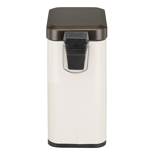 mDesign Small Modern 1.3 Gallon Rectangle Metal Lidded Step Trash Can, Compact - Image 6