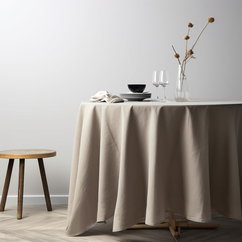 EVERLY 100% Pure Linen Round Tablecloths 60Inches for Dining,Buffet Parties,P...