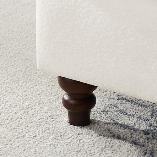 Oversized Chaise Lounge Chair with Adjustable Backrest, Polyester White