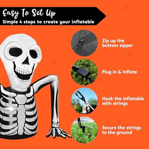 Joiedomi 5.5 FT Long Halloween Inflatables Outdoor Decorations, Skeleton Hall...