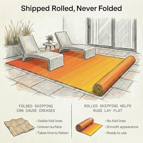 Fab Habitat Outdoor Rug - Waterproof, Fade Resistant, Crease-Free - Premium R...