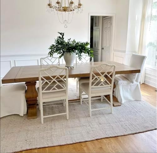 Jute Cotton Area Rug, Hand Woven Traditional Farmhouse Rug for Living Room, B...