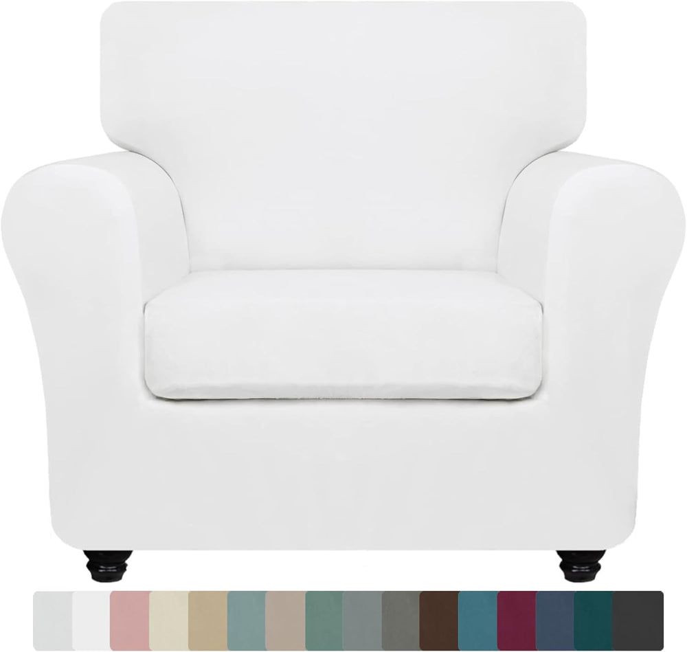 ZNSAYOTX Luxury Chair Slipcovers with Arms 2 Piece Stretch Chair Covers for L...