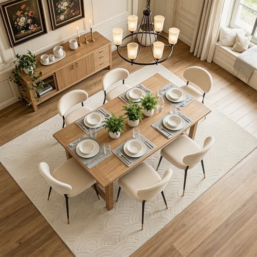 SHACOS Soft Fluffy Arch Waves Pattern High-Low Textured Area Rug 8'x10'