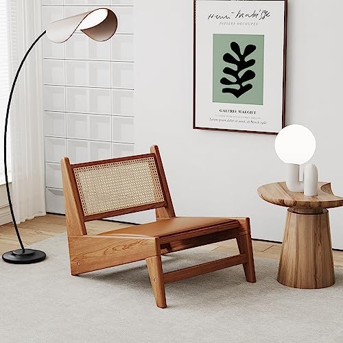 HAOBO Home Rattan Chair Mid Century Modern Accent Chair for Reading Living Ro...