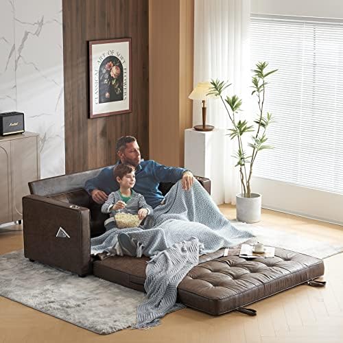 VINGLI Upgraded 64" W 84" L Full Size Futon Sofa Bed, 6" Thick...