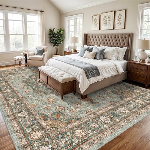 10x14 Area Rugs for Living Room: Washable Oriental Non Slip Soft Rug
