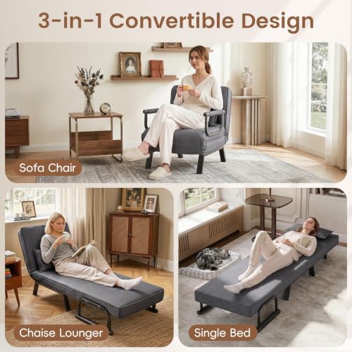 KOMFOTT Convertible Sleeper Chair Bed, 3-in-1 Folding Sofa Bed