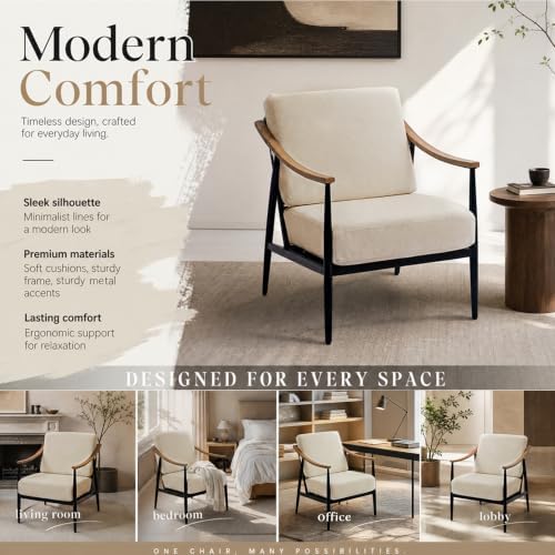 RNKSFX Modern Accent Chairs Set of 2 for Living Room Bedroom Mid Century Arm ...