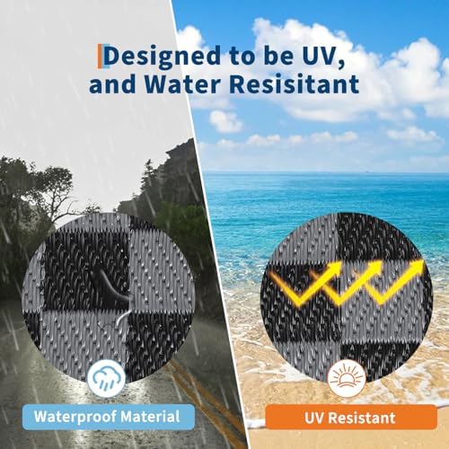 Outdoor Rug 8x10 Waterproof Patio Rugs Modern Checkered Reversible Mat for Fr...