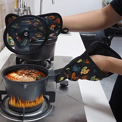 Pot Holders Set of 2 Heat Resistant 480 ℉Non Slip Clear Silicone Printed - Image 7