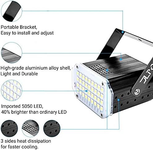 [2-Pack] JLPOW Halloween Mini White Strobe Light, Super Bright 36 LED Strobe ...