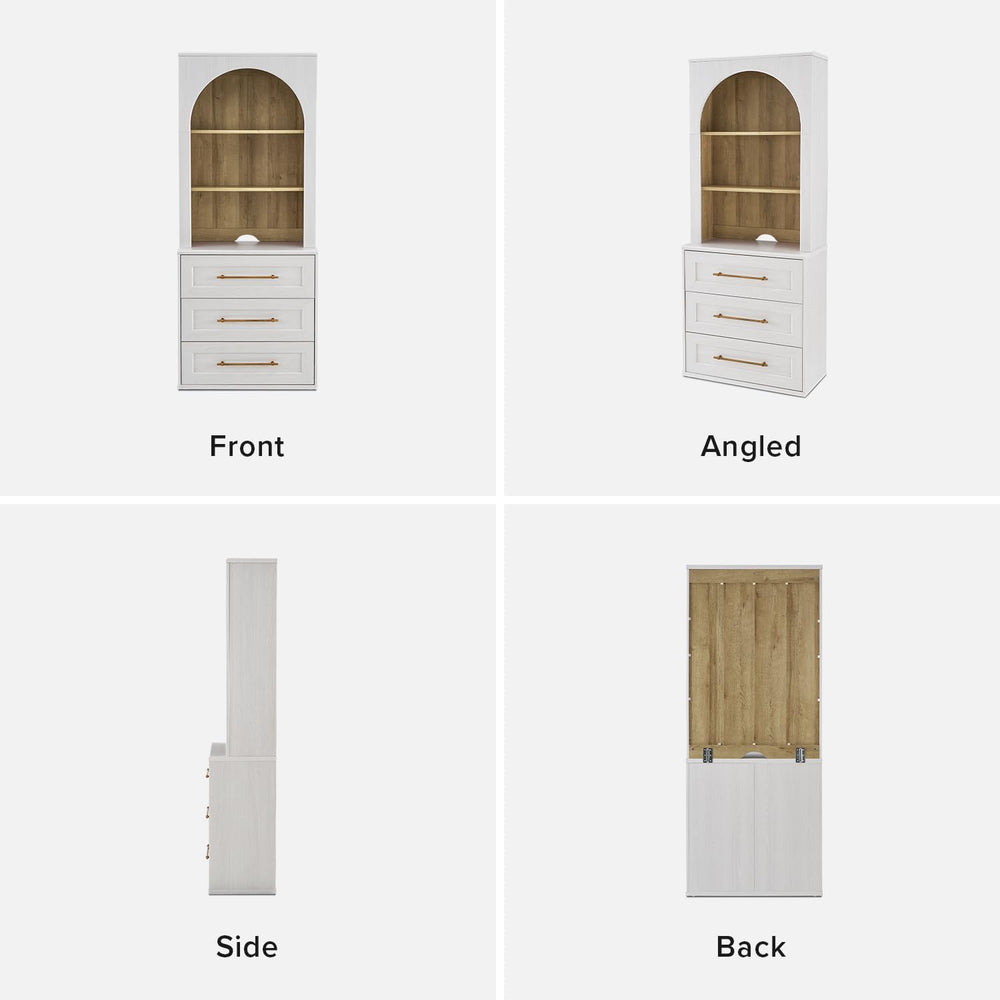 mopio Blake Storage Cabinet, Buffet, Display Case (White Oak, Dresser)